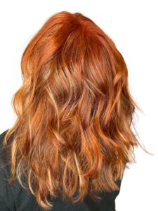 Copper Orange Hair Color With Highlights CA Colors Salon Hair Extensions in Pittsburgh PA