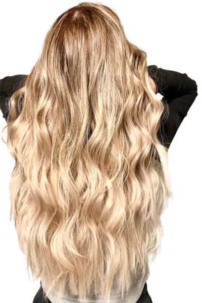 Extra Long Blonde Hair Extensions WIth Blonding in Pittsburgh, PA - CA Colors Salon & Hair Extensions