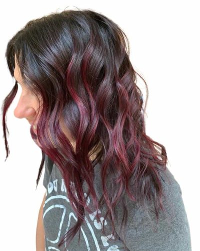 Red Balayage Hair Color - Lived In Look - CA Colors Salon & Hair Extensions